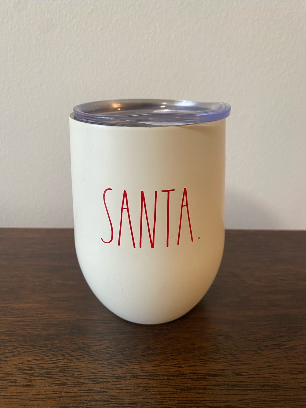 Rae Dunn SANTA Christmas Insulated Stainless Steel Wine Tumbler 12oz with Lid